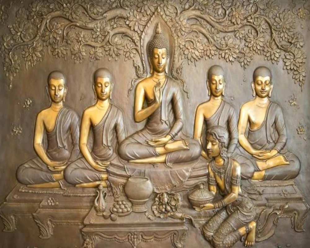 Matte Interior Gautam Buddha 3D Wallpaper For Home
